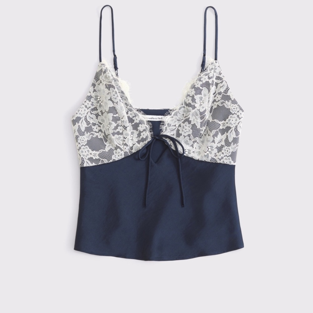 Abercrombie Lace Trim Navy Camisole